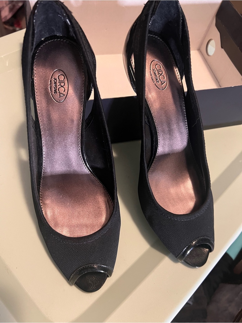 Joan & David Women's Peep-Toe Pumps, Black